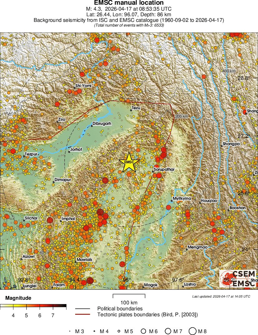 regional magnitude historical seismicity
