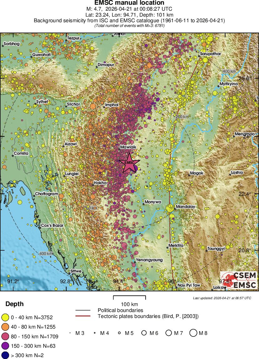 regional historical seismicity