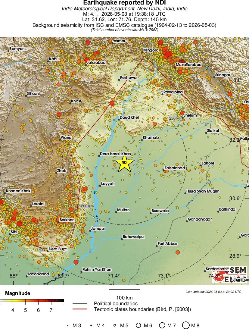 regional magnitude historical seismicity