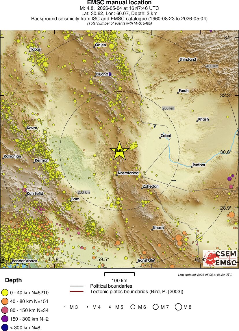 regional historical seismicity