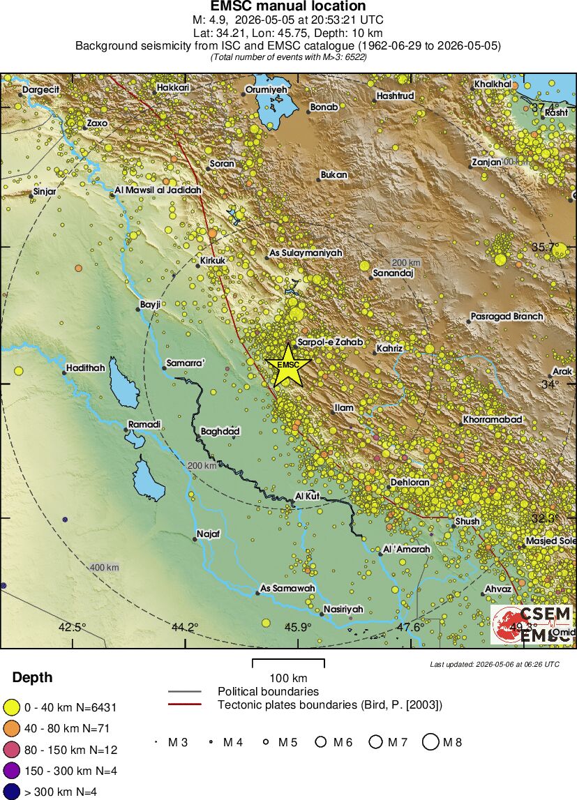 regional historical seismicity