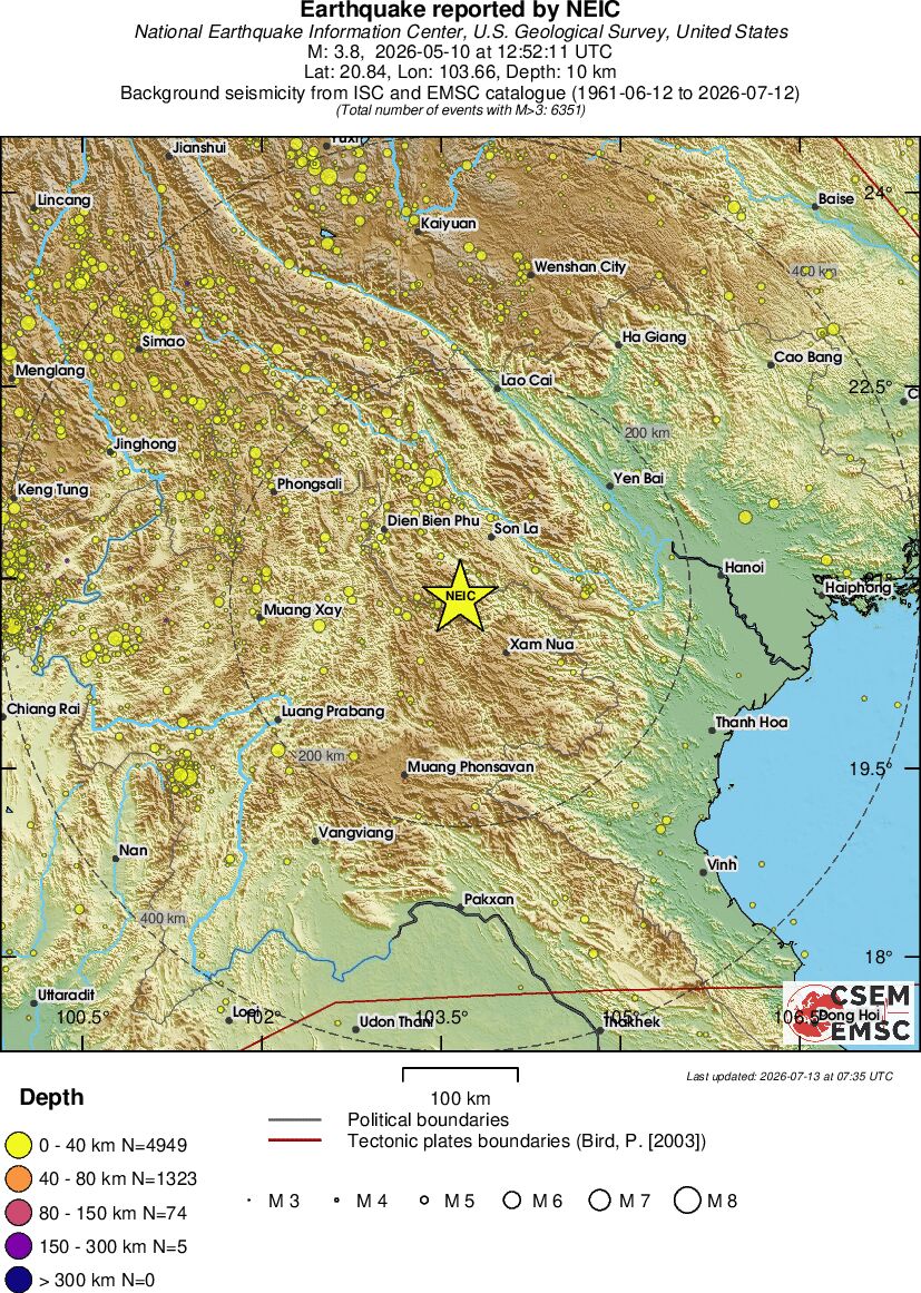 regional historical seismicity