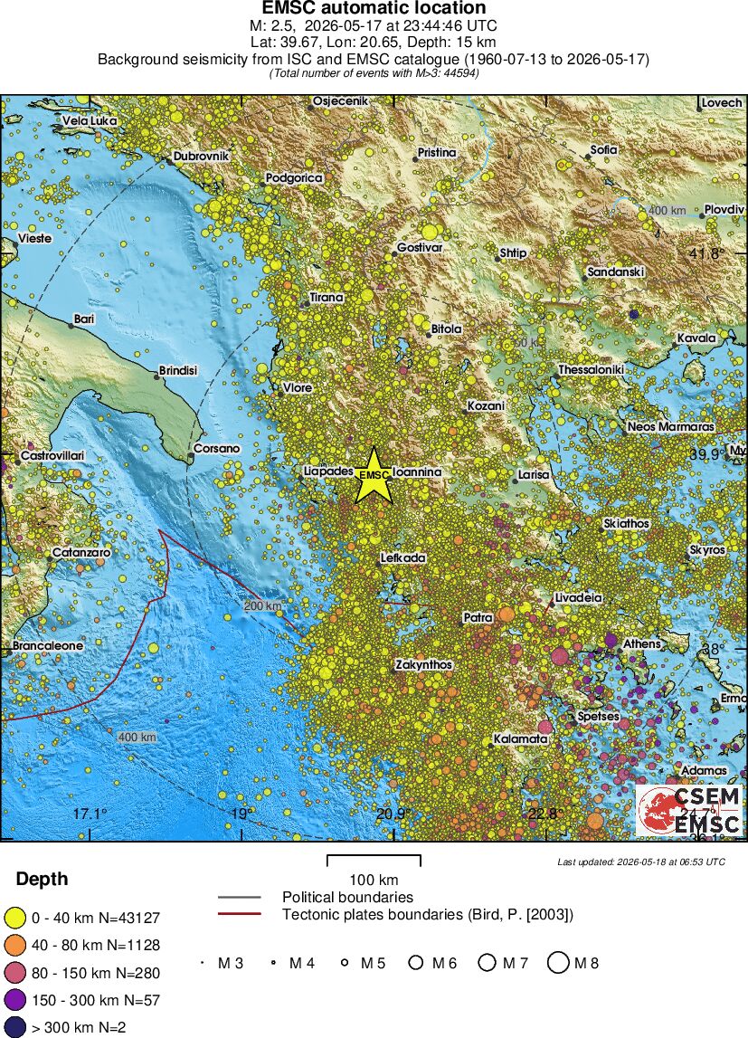 regional historical seismicity