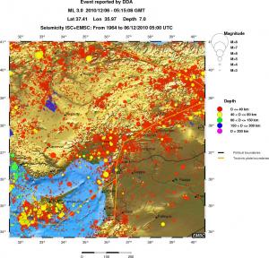 regional historical seismicity