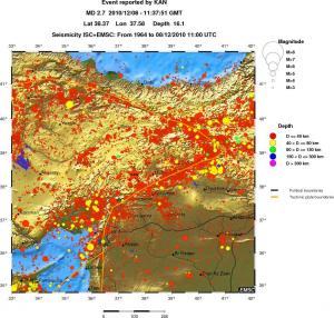regional historical seismicity