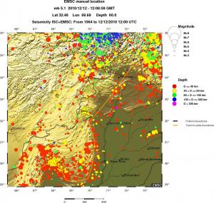 regional historical seismicity