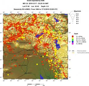 regional historical seismicity