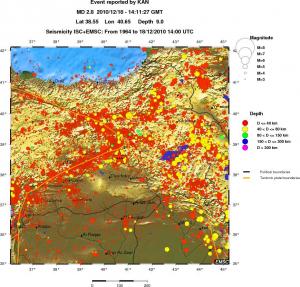 regional historical seismicity