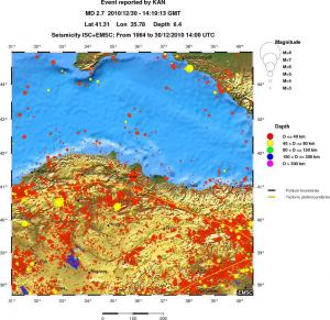 regional historical seismicity