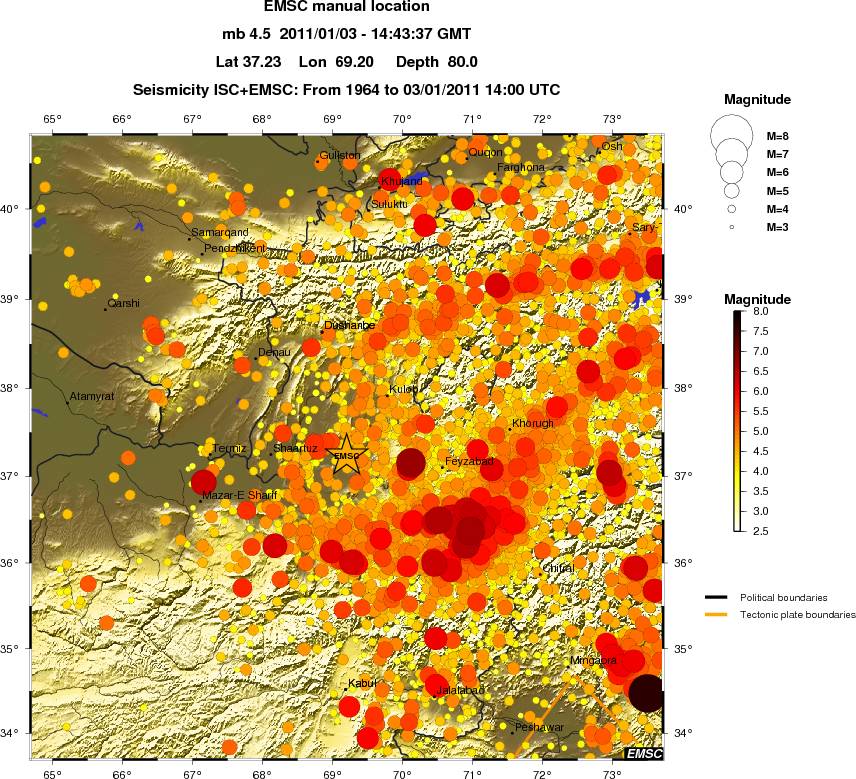 regional magnitude historical seismicity