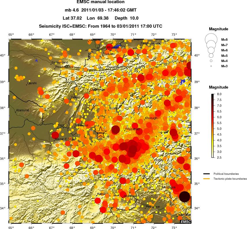 regional magnitude historical seismicity