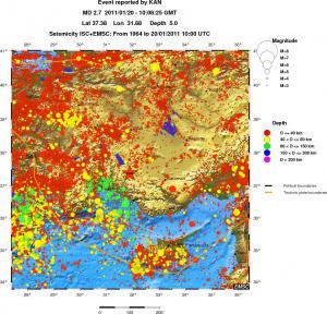 regional historical seismicity