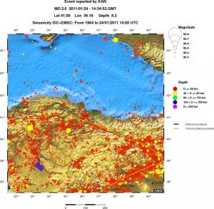 regional historical seismicity