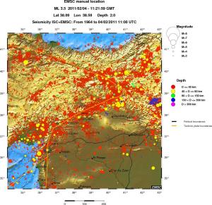 regional historical seismicity