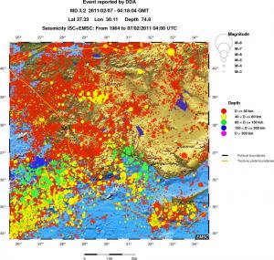 regional historical seismicity