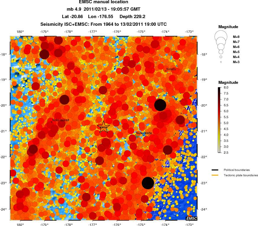 regional magnitude historical seismicity