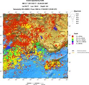 regional historical seismicity