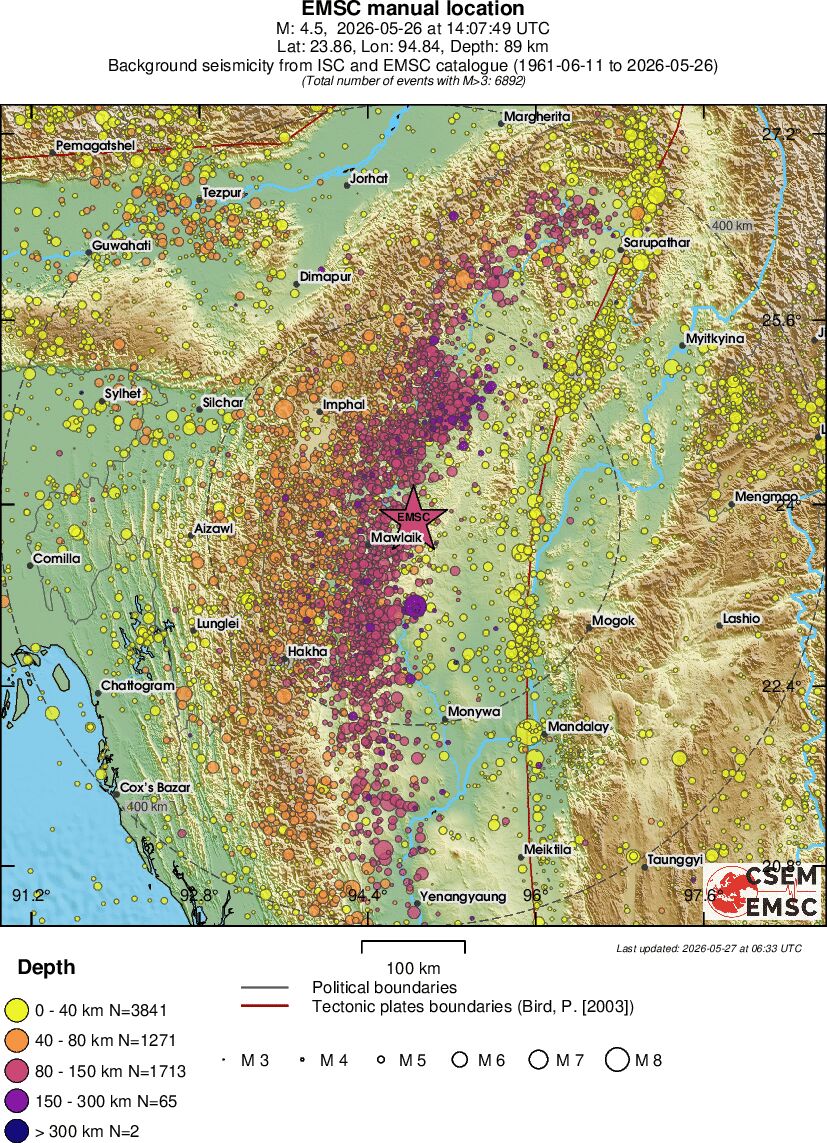regional historical seismicity