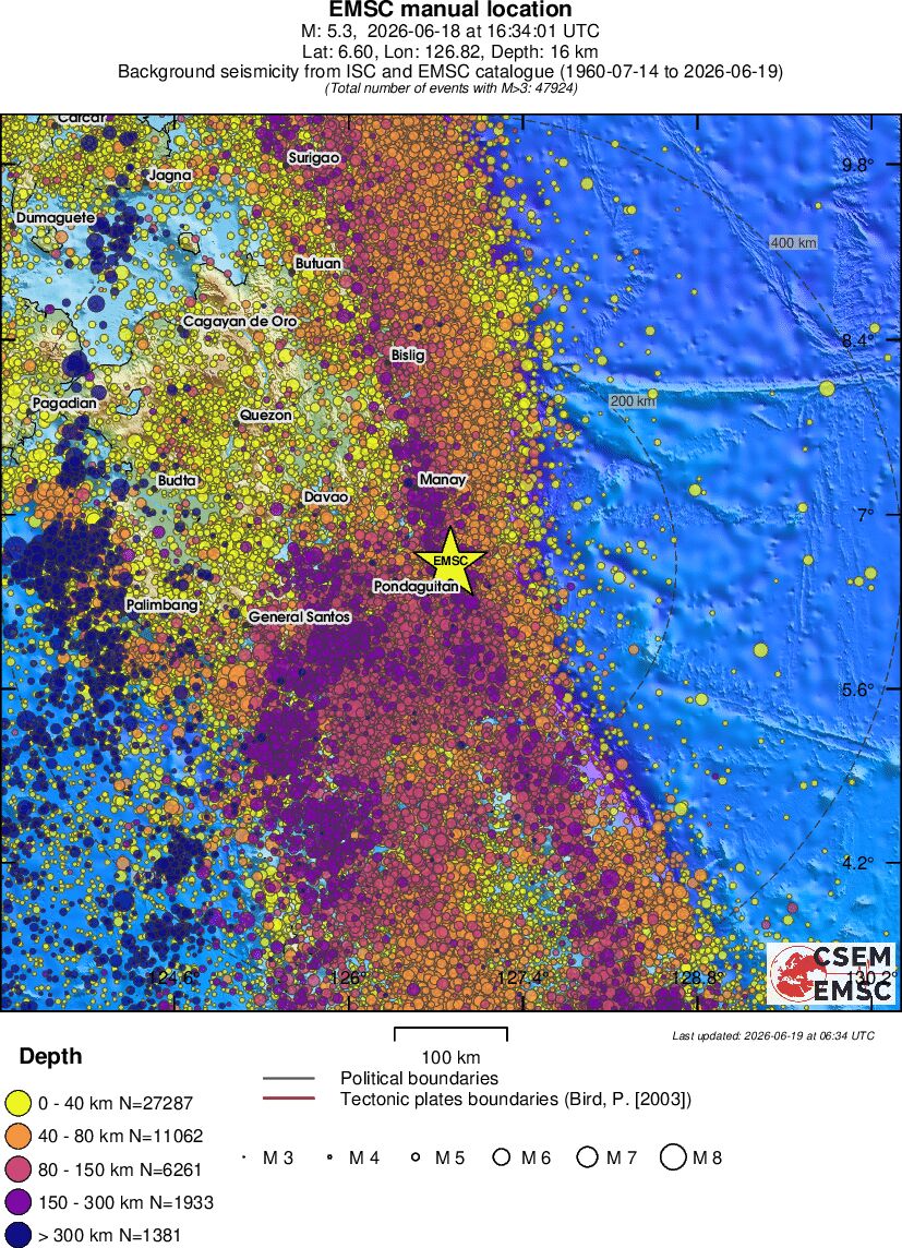 regional historical seismicity