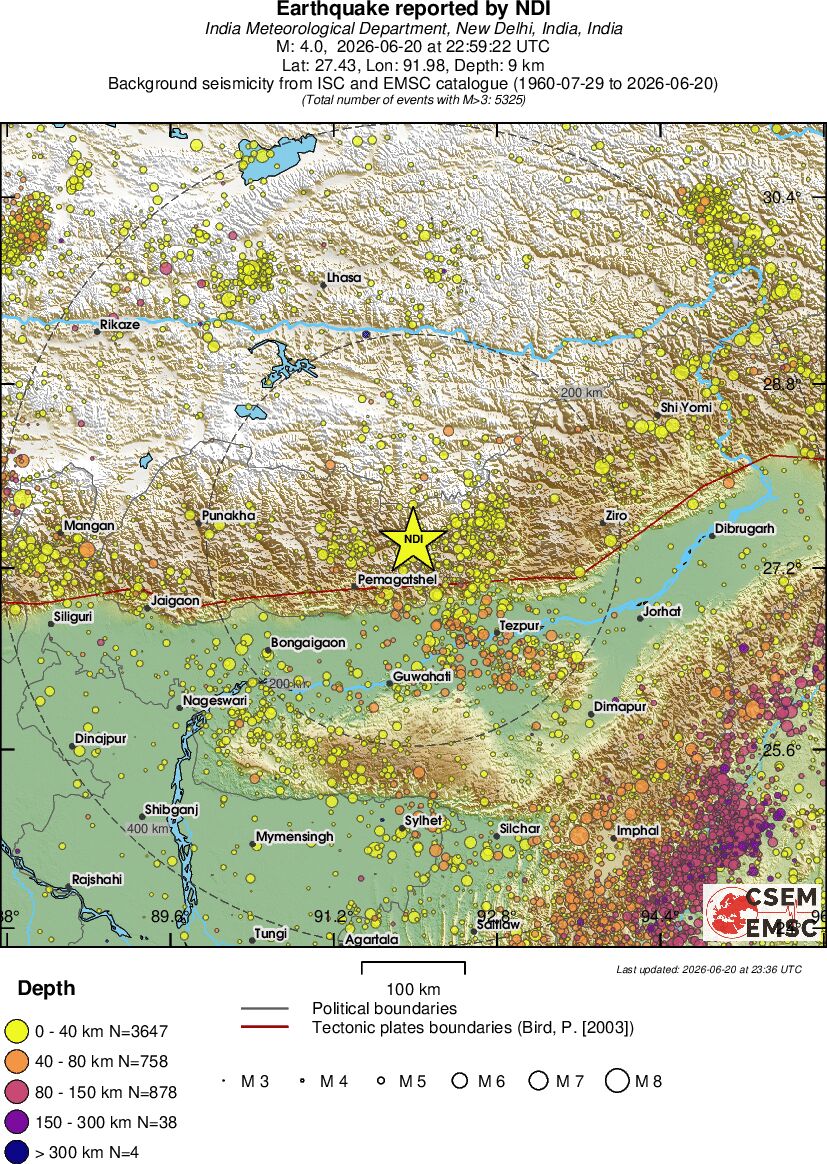 regional historical seismicity