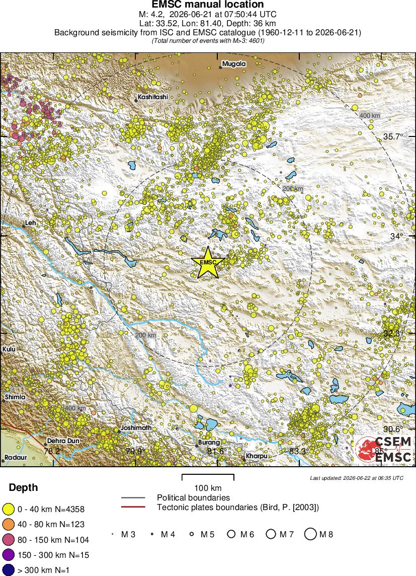 regional historical seismicity