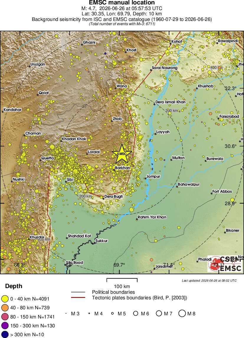 regional historical seismicity