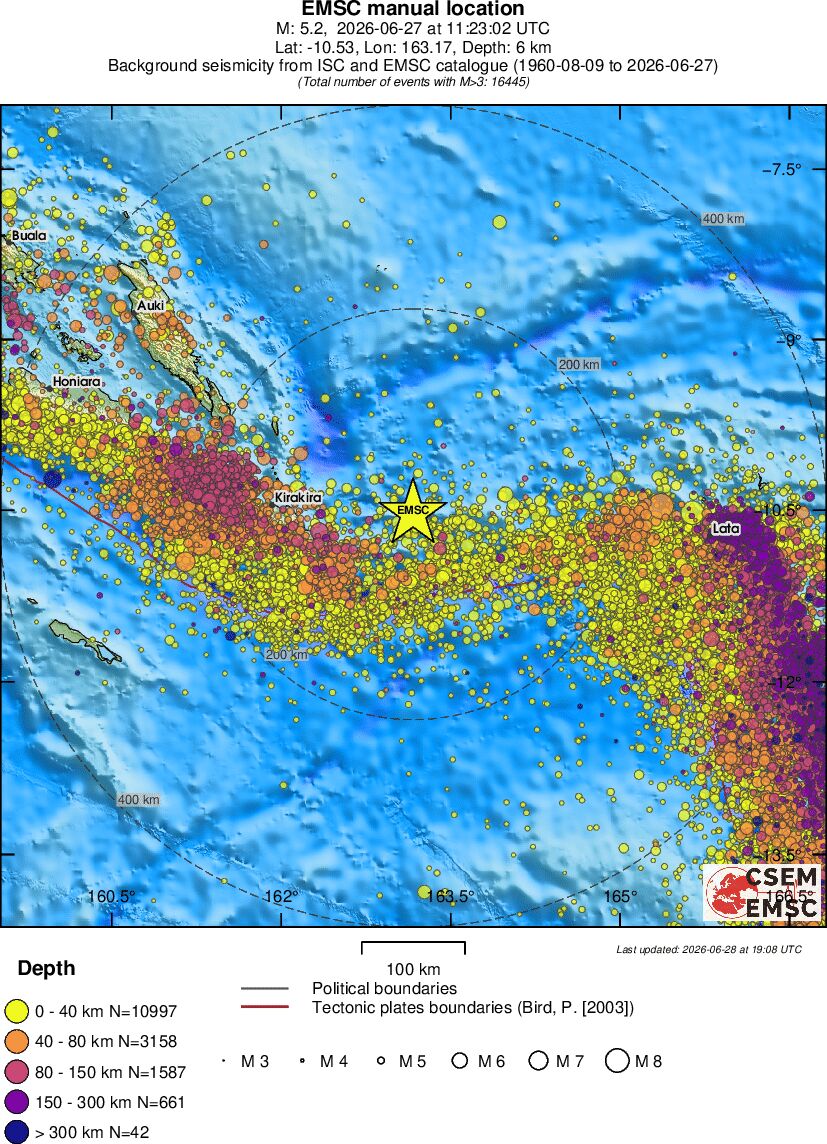 regional historical seismicity