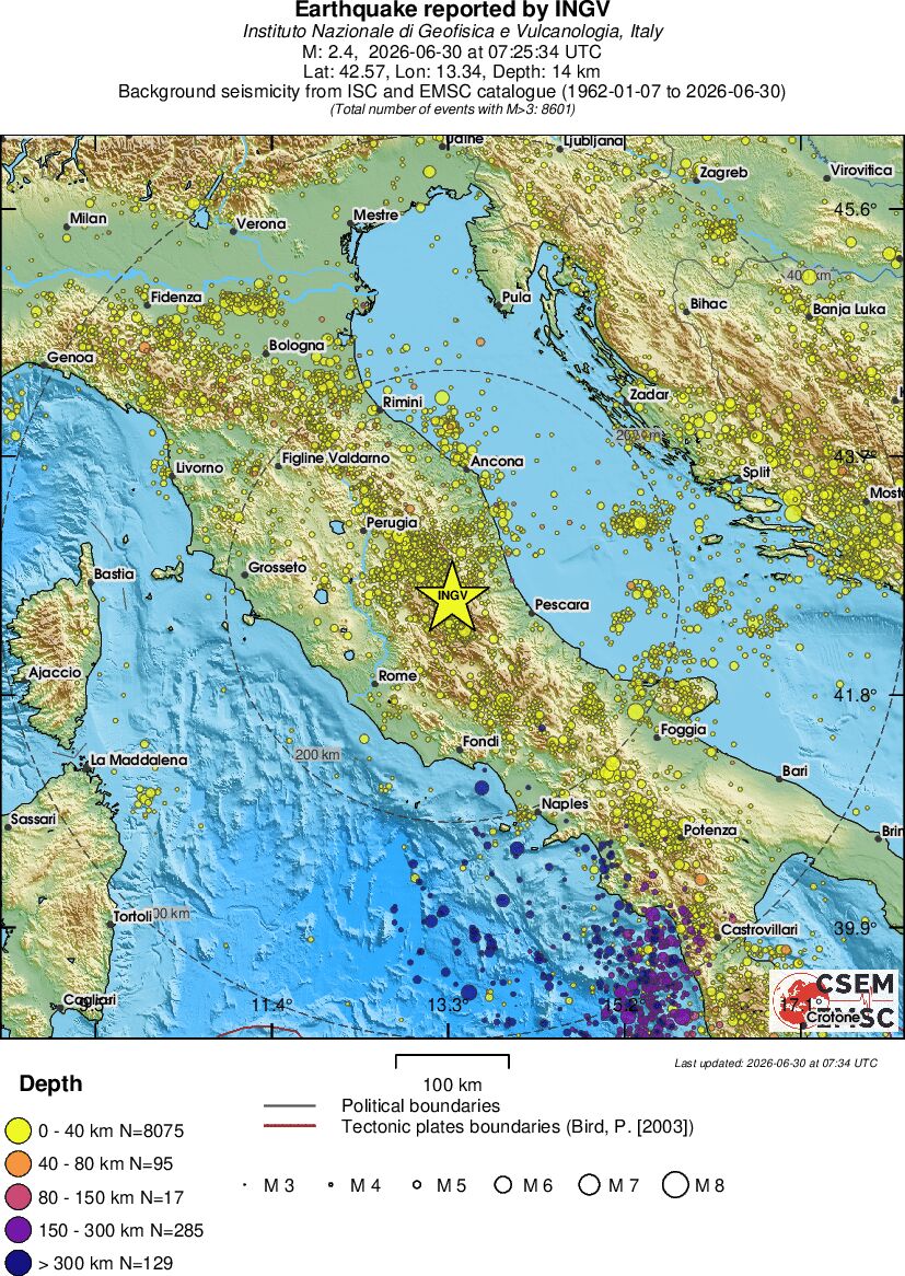 regional historical seismicity
