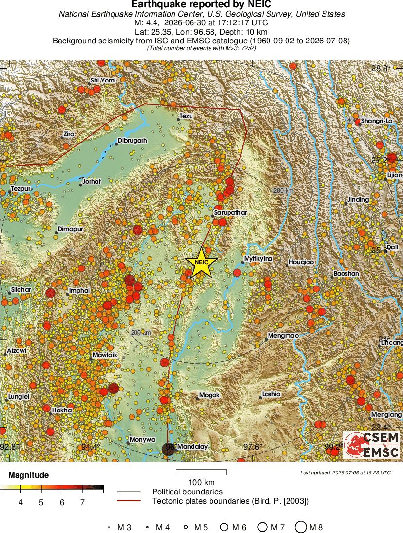 regional magnitude historical seismicity