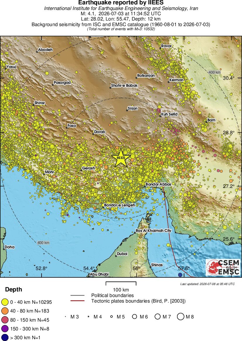 regional historical seismicity