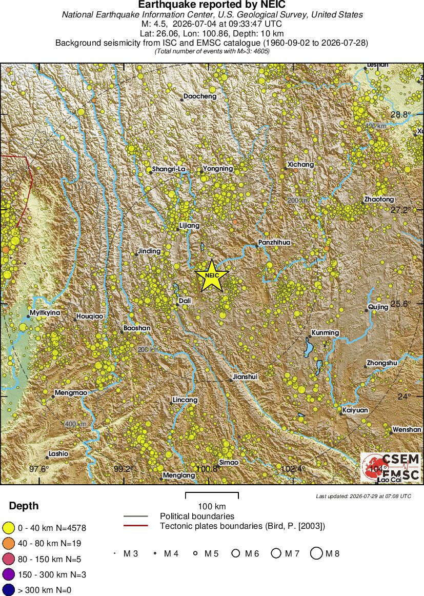 regional historical seismicity