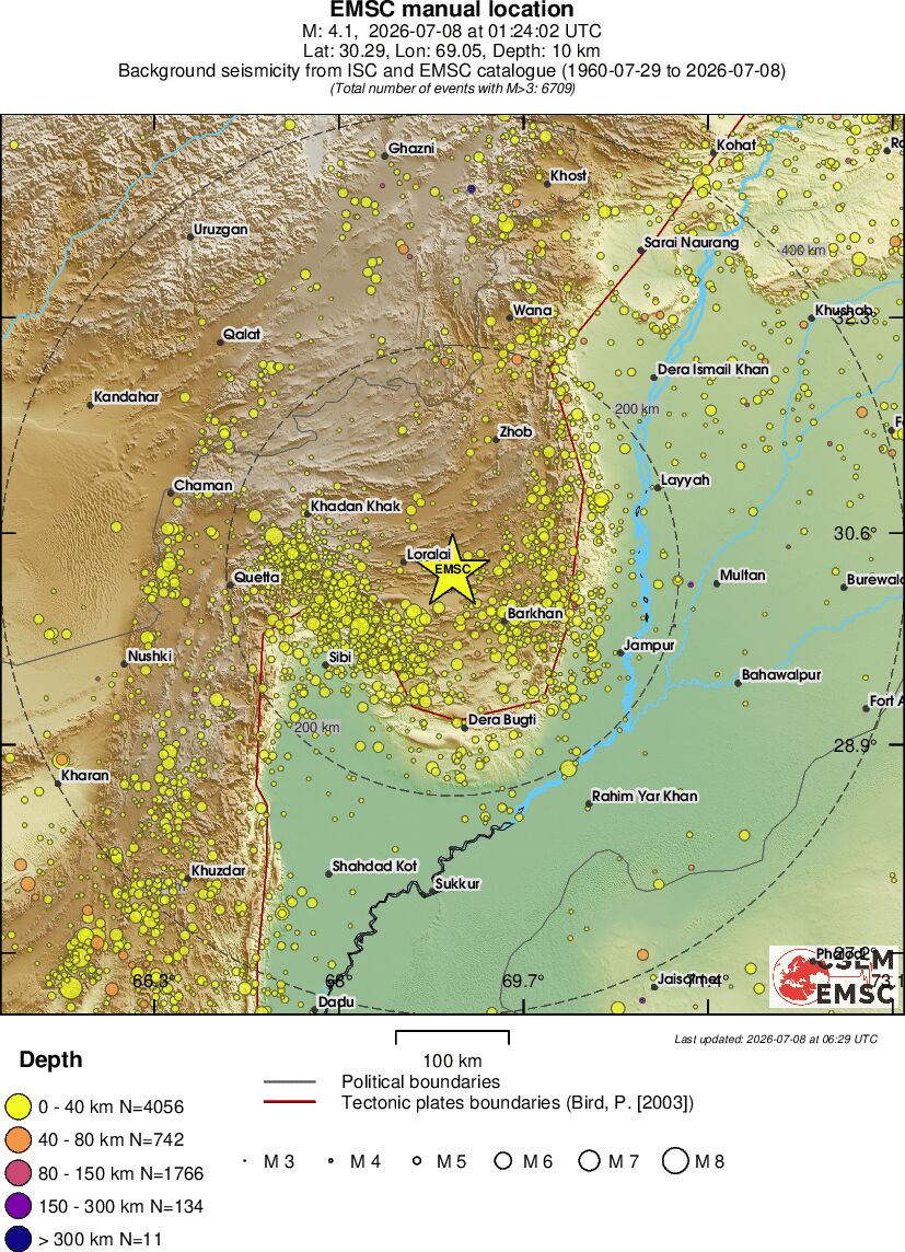 regional historical seismicity