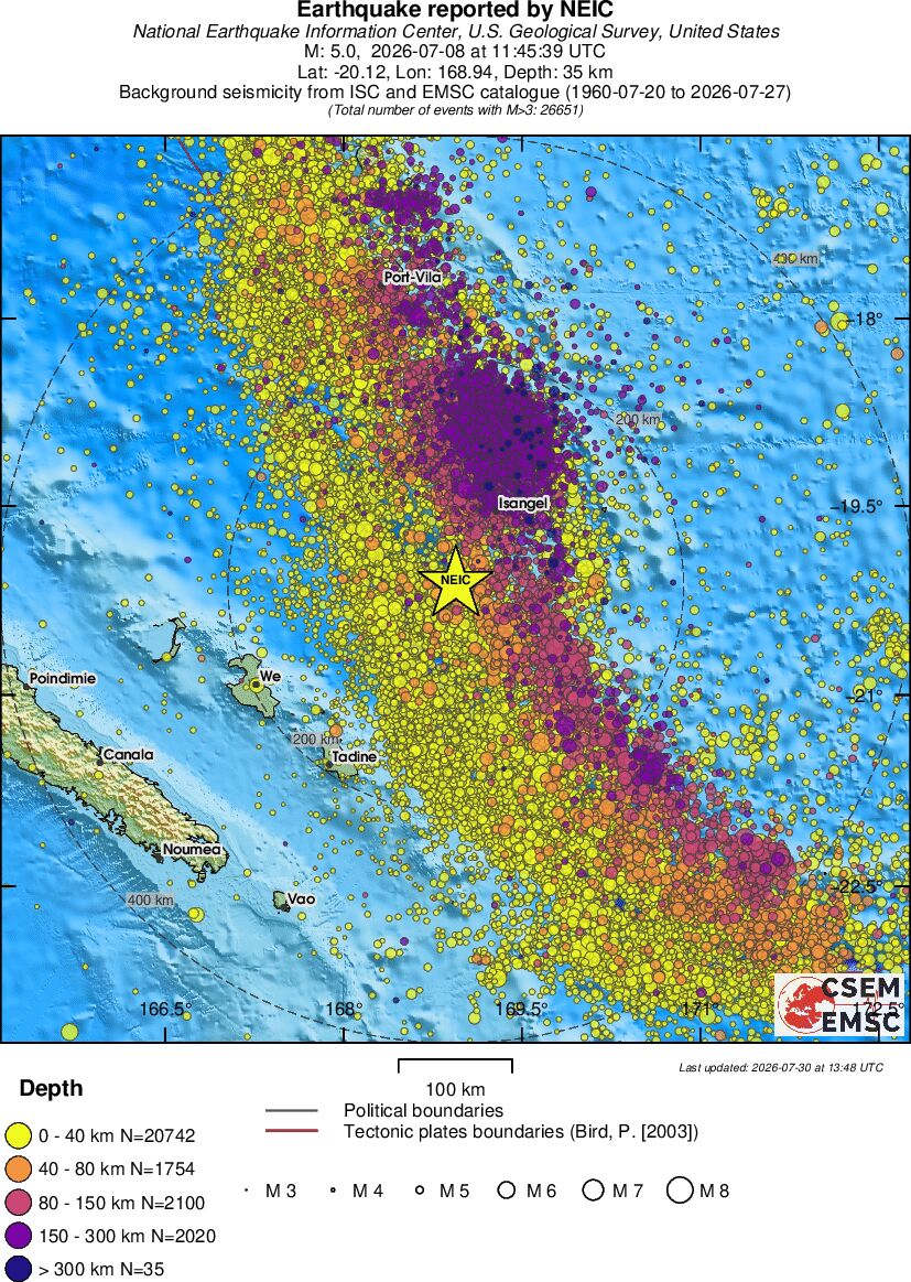 regional historical seismicity