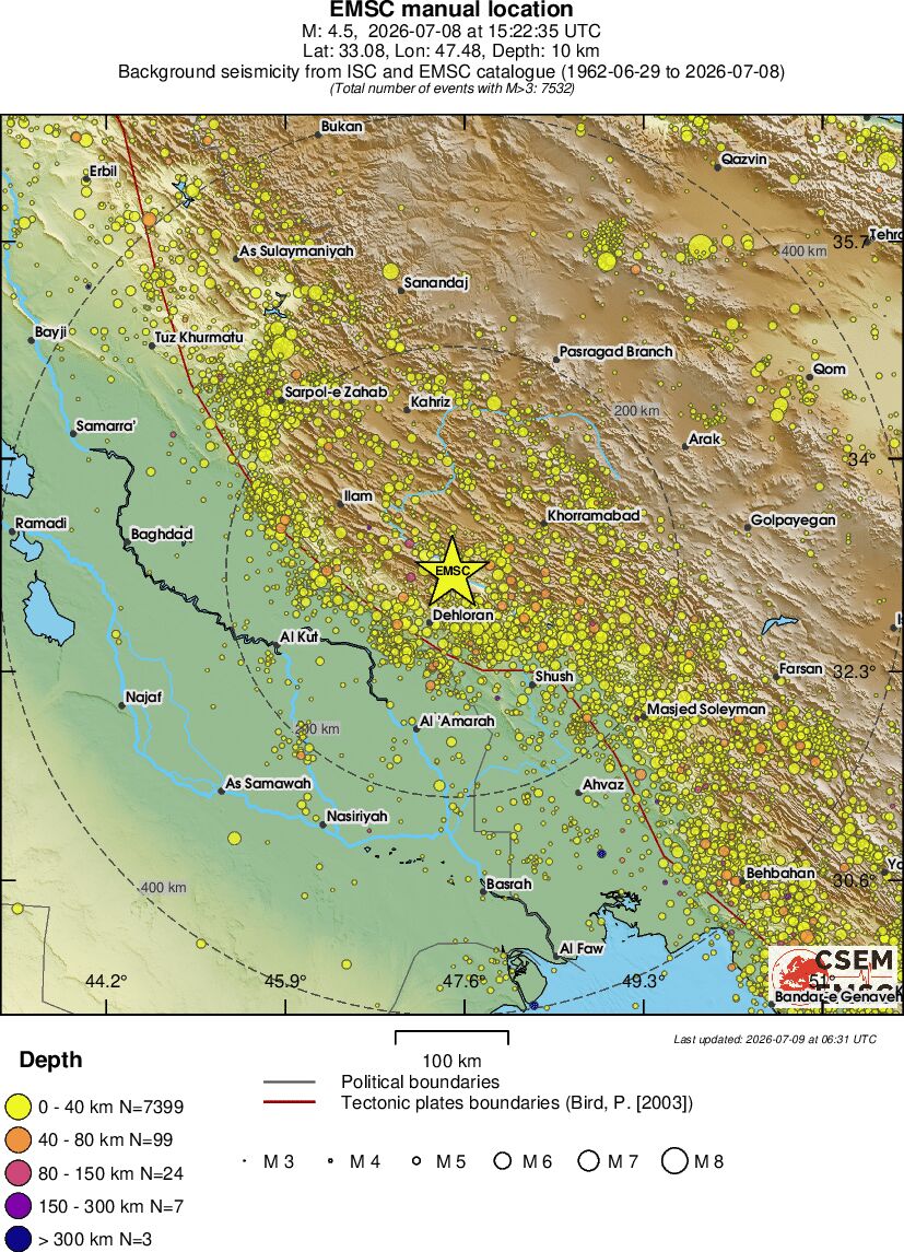 regional historical seismicity