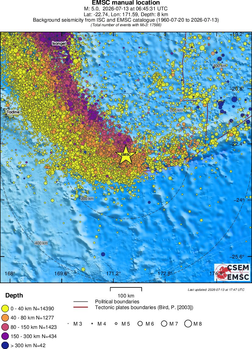 regional historical seismicity