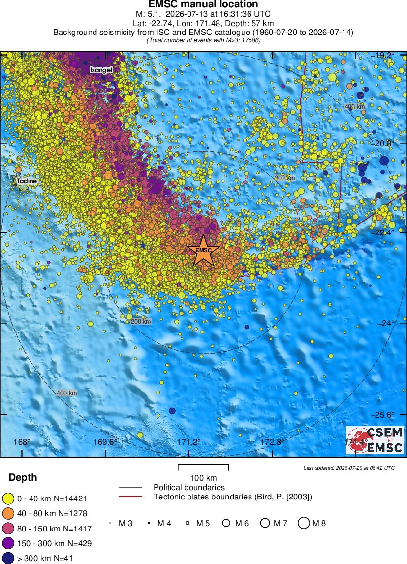 regional historical seismicity