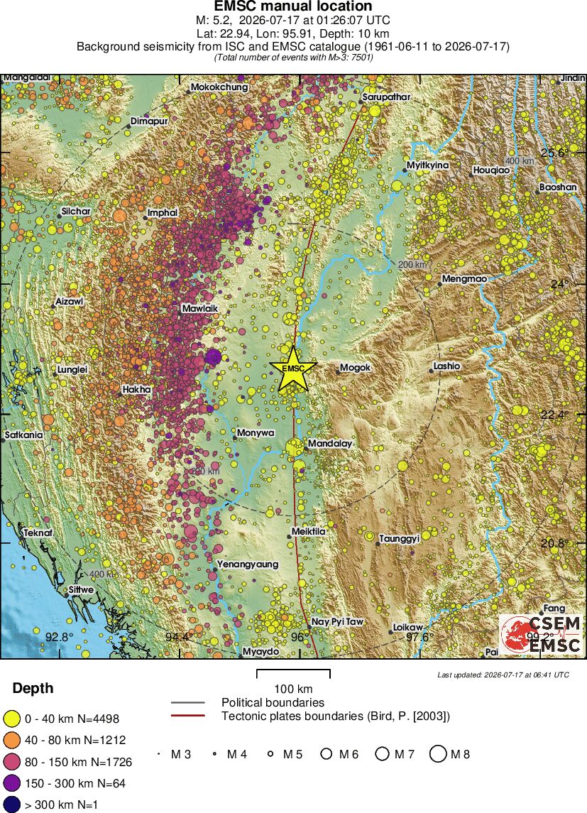 regional historical seismicity