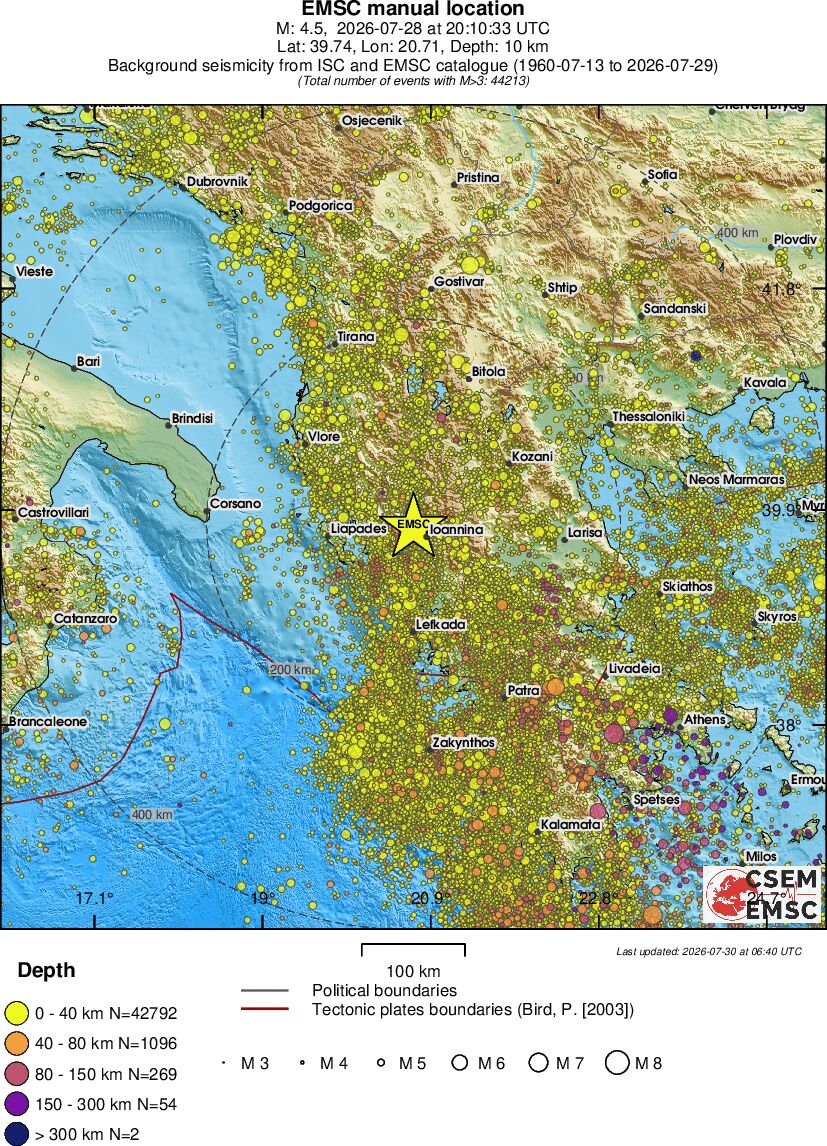 regional historical seismicity