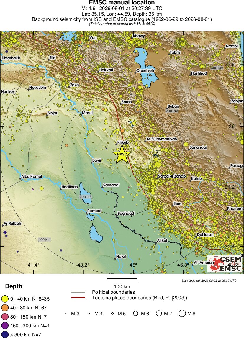 regional historical seismicity