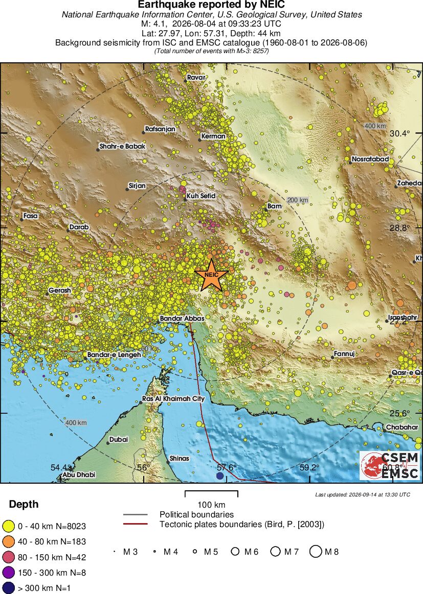 regional historical seismicity