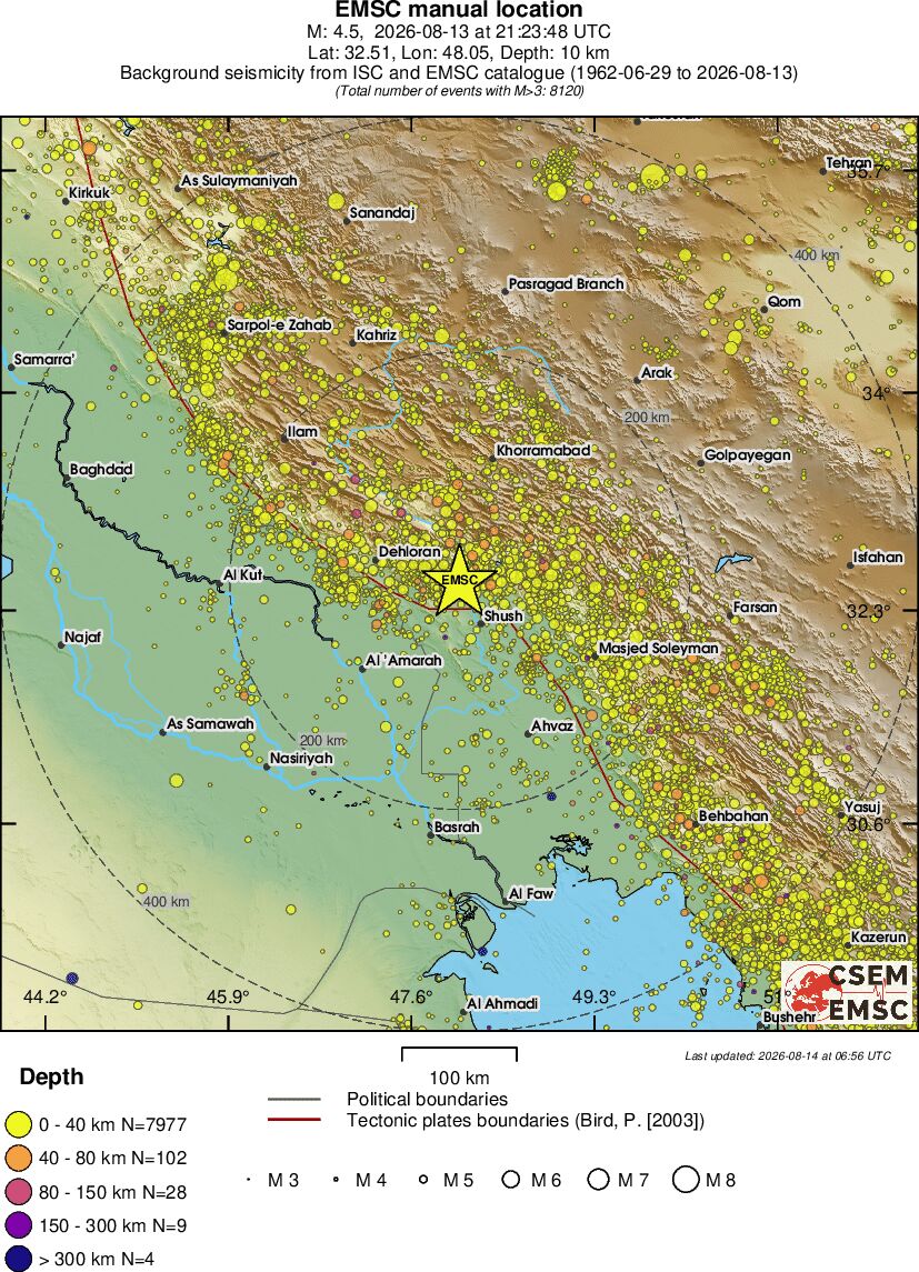 regional historical seismicity