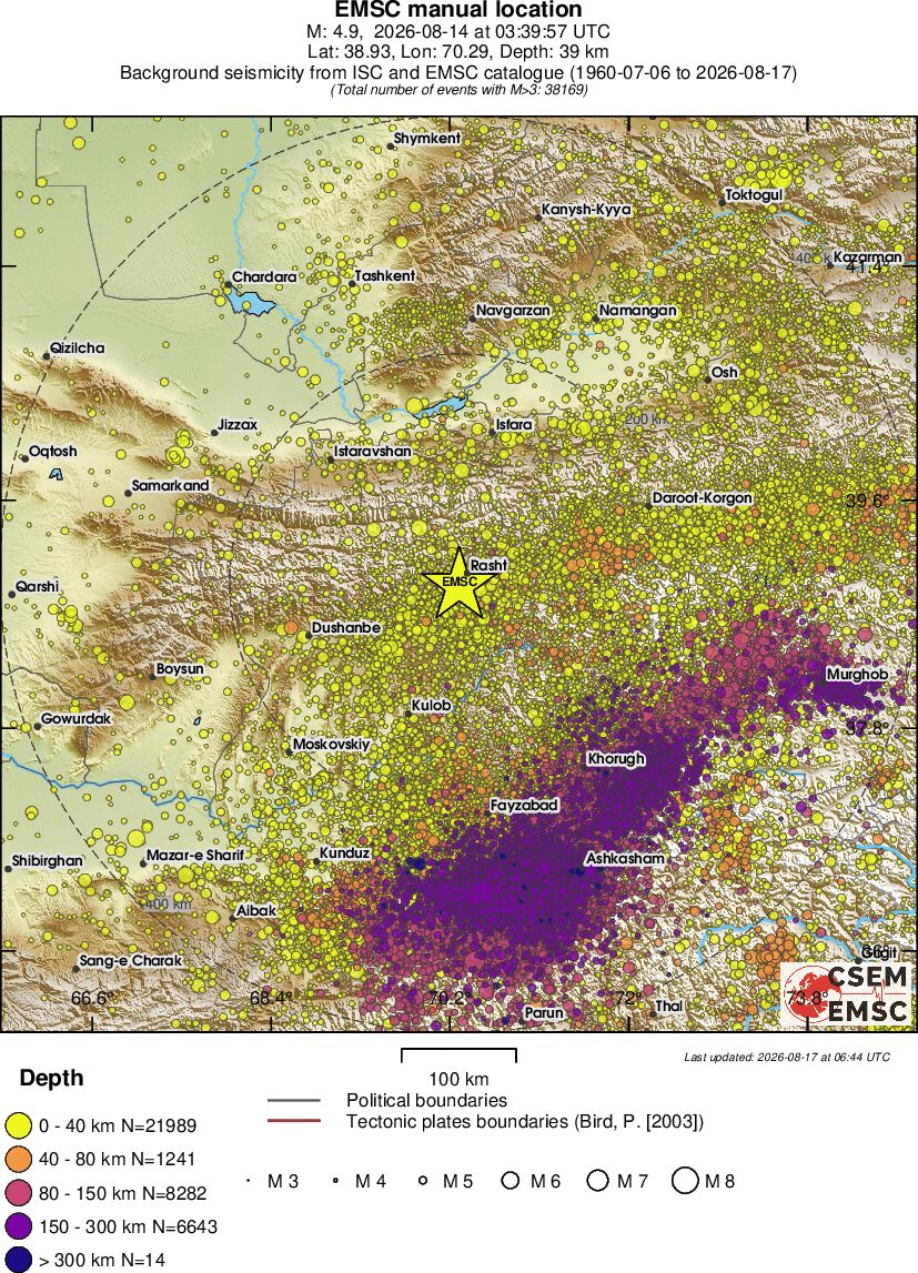 regional historical seismicity