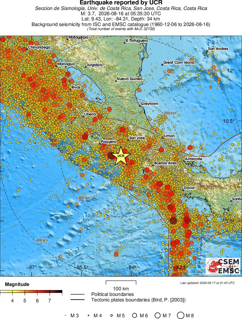 regional magnitude historical seismicity