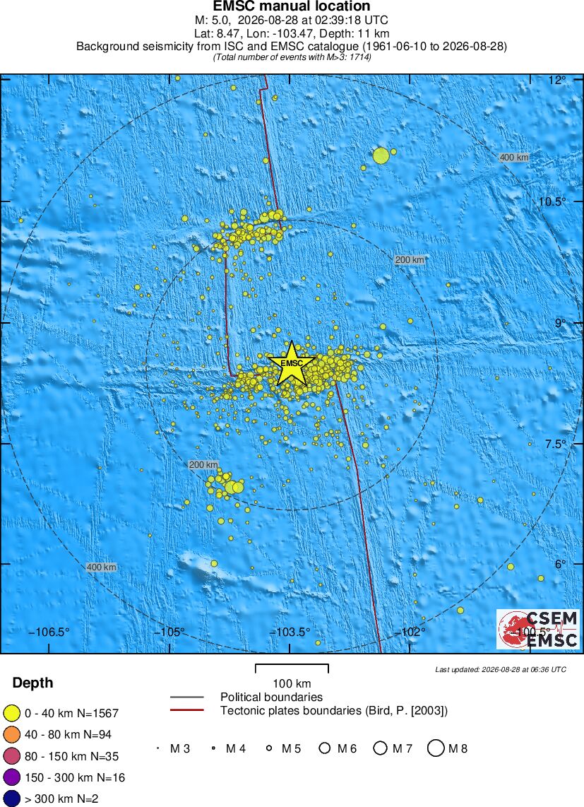 regional historical seismicity