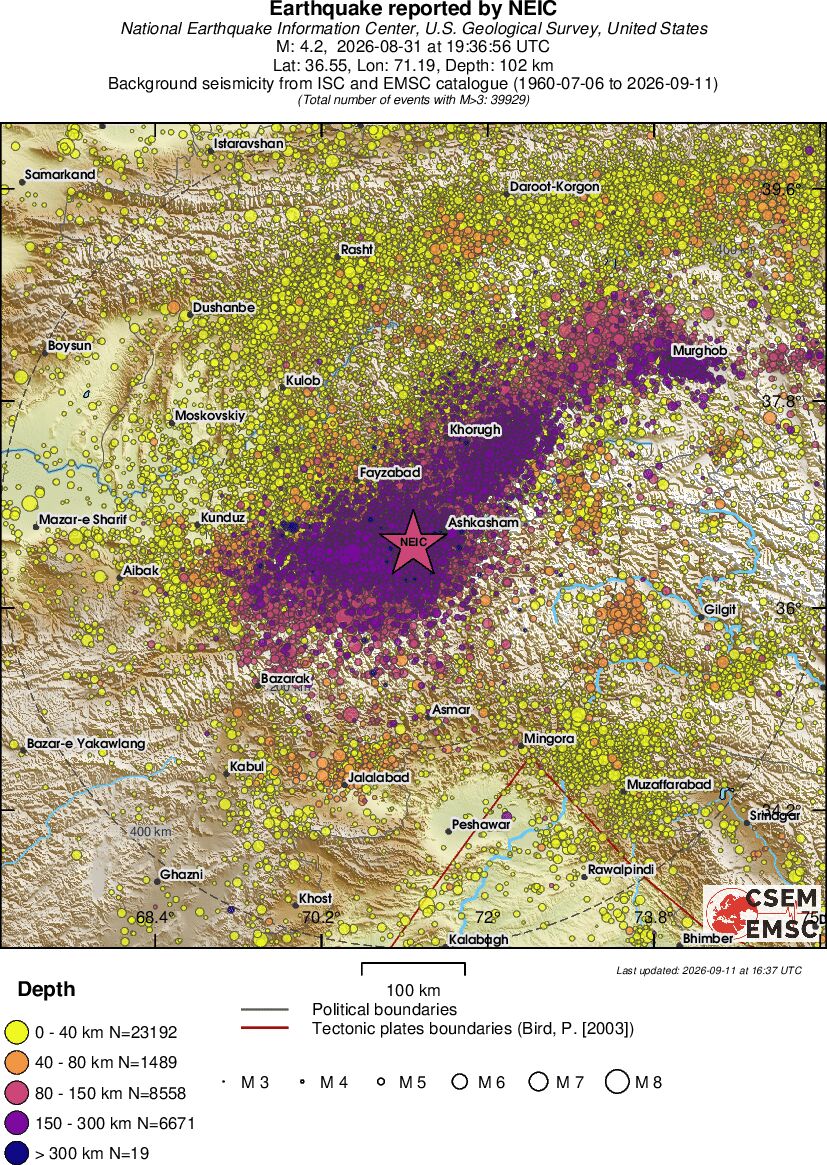 regional historical seismicity