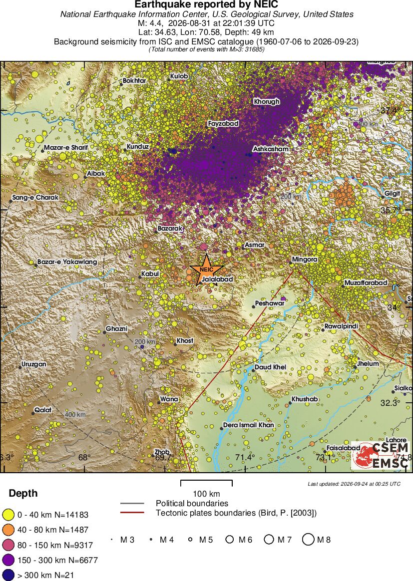 regional historical seismicity