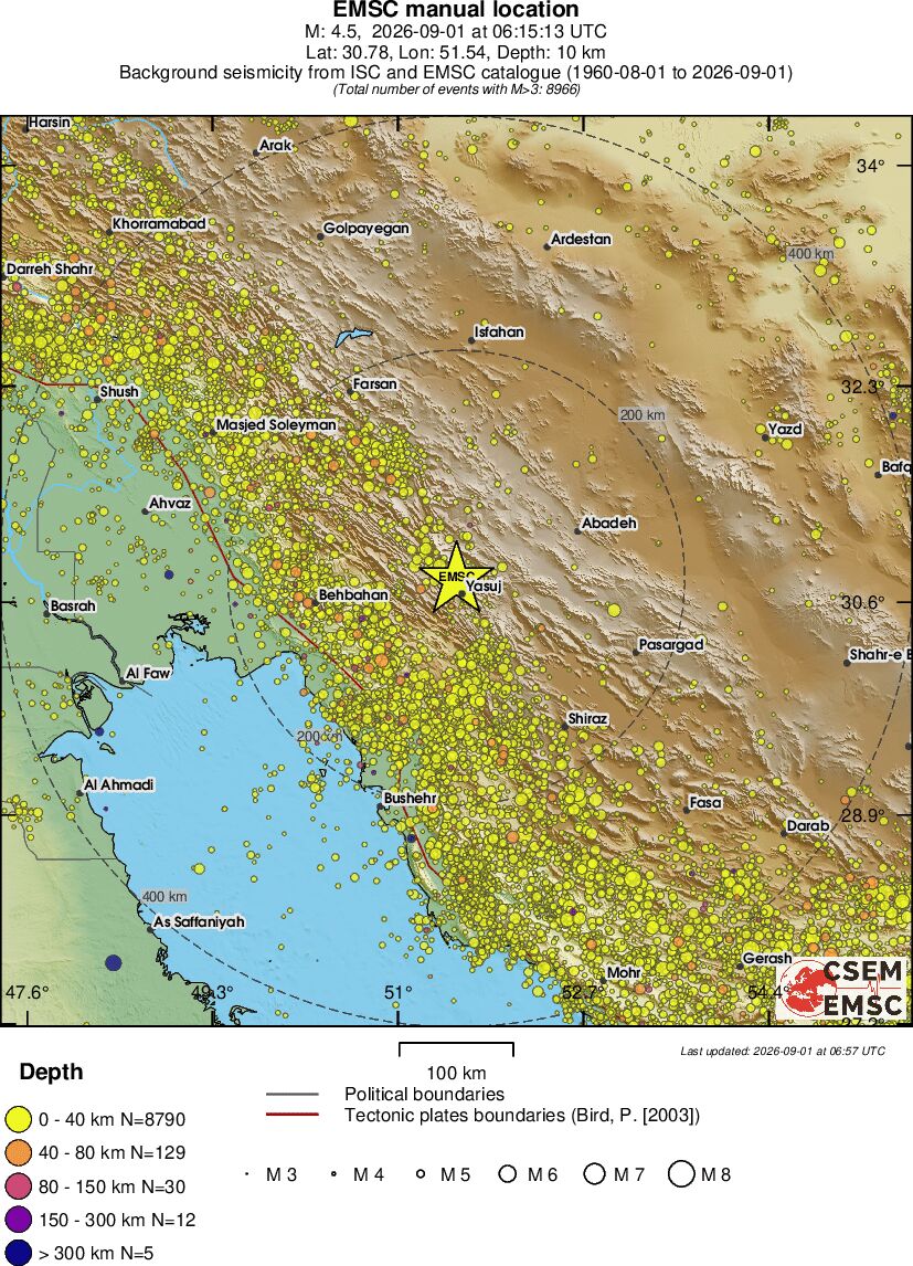 regional historical seismicity