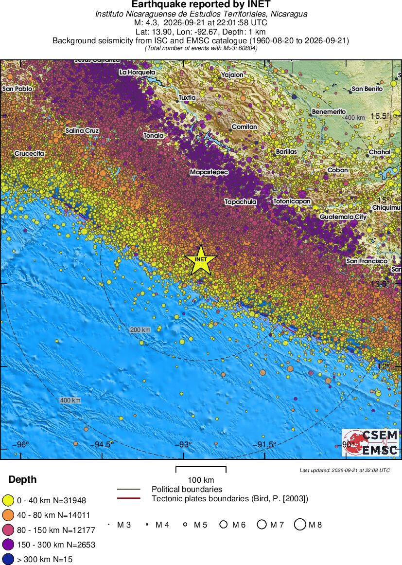 regional historical seismicity
