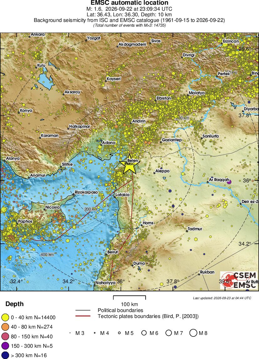 regional historical seismicity