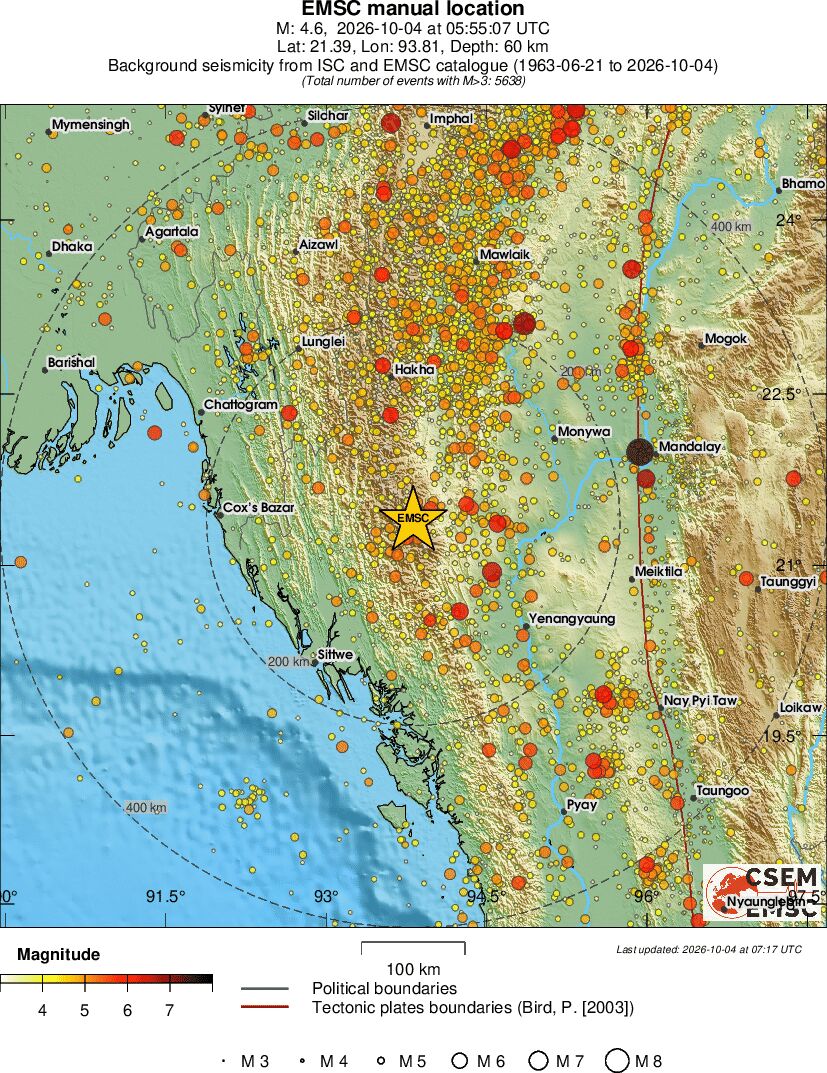 regional magnitude historical seismicity